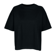 SOL'S Női BOXY organikus, széles fazonú rövid ujjú póló, SOL'S SO03807, Deep Black-XL