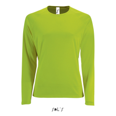 SOL'S Női hosszú ujjú sport póló SO02072, Neon Green-L