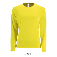 SOL'S Női hosszú ujjú sport póló SO02072, Neon Yellow-XL