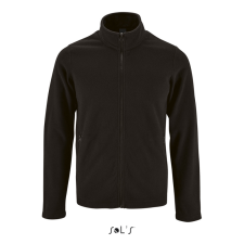 SOL'S NORMAN cipzáras férfi egyszerű polár pulóver SO02093, Black-L férfi pulóver, kardigán