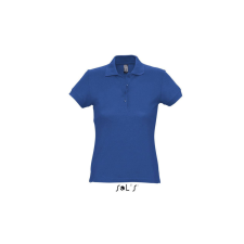 SOL&#039;S PASSION négy gombos rövid ujjú Női galléros pamut póló SO11338, Royal Blue-S női póló