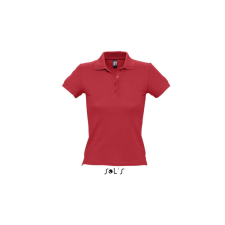 SOL'S PEOPLE rövid ujjú Női galléros pamut póló SO11310, Red-XL női póló