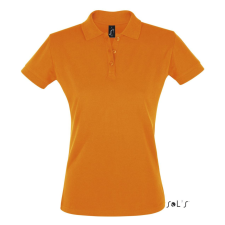 SOL&#039;S PERFECT három gombos Női rövid ujjú galléros piké pamut póló SO11347, Orange-XL női póló