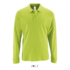 SOL'S PERFECT hosszú ujjú férfi galléros piké póló SO02087, Apple Green-2XL