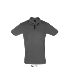 SOL'S PERFECT két gombos férfi rövid ujjú galléros piké pamut póló SO11346, Dark Grey-S