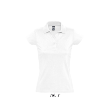 SOL&#039;S PRESCOTT rövid ujjú galléros Női pamut piké póló SO11376, White-2XL női póló