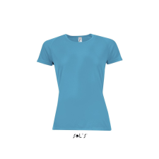 SOL&#039;S raglános Női rövid ujjú sport póló SO01159, Aqua-XL női póló