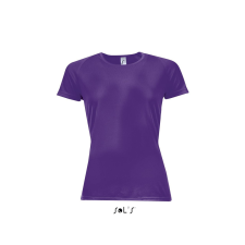 SOL&#039;S raglános Női rövid ujjú sport póló SO01159, Dark Purple-S női póló