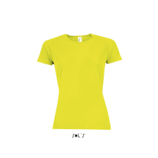 SOL'S raglános Női rövid ujjú sport póló SO01159, Neon Yellow-L
