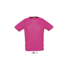 SOL'S raglános, rövid ujjú férfi sport póló SO11939, Neon Pink 2-S