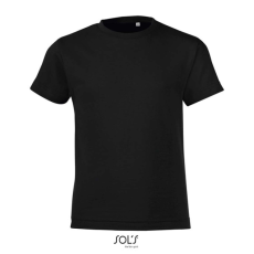 SOL'S REGENT FIT gyerek rövid ujjú kereknyakú póló SO01183, Deep Black-12A