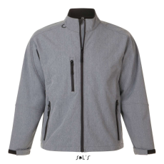 SOL'S RELAX vastag 3 rétegű férfi softshell dzseki SO46600, Grey Melange-3XL