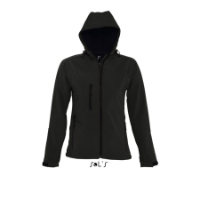 SOL'S REPLAY kapucnis cipzáras Női softshell dzseki SO46802, Black-XL női dzseki, kabát
