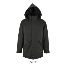 SOL'S ROBYN steppelt bélésű unisex kabát, gallérba rejthető kapucnival SO02109, Black-L