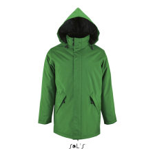 SOL&#039;S ROBYN steppelt bélésű unisex kabát, gallérba rejthető kapucnival SO02109, Kelly Green-4XL férfi kabát, dzseki