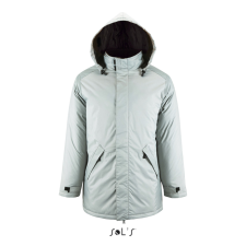 SOL&#039;S ROBYN steppelt bélésű unisex kabát, gallérba rejthető kapucnival SO02109, Metal Grey-S férfi kabát, dzseki