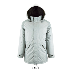 SOL'S ROBYN steppelt bélésű unisex kabát, gallérba rejthető kapucnival SO02109, Metal Grey-XL