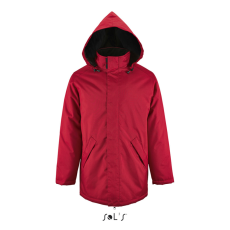SOL'S ROBYN steppelt bélésű unisex kabát, gallérba rejthető kapucnival SO02109, Red-S