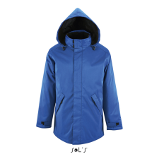 SOL&#039;S ROBYN steppelt bélésű unisex kabát, gallérba rejthető kapucnival SO02109, Royal Blue-M férfi kabát, dzseki