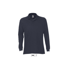 SOL'S STAR hosszú ujjú férfi galléros pamut póló SO11328, Navy-XL férfi póló