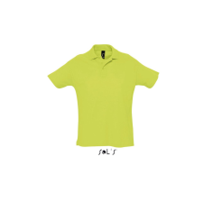 SOL&#039;S SUMMER II rövid ujjú férfi galléros piké pamut póló SO11342, Apple Green-XL férfi póló