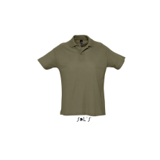 SOL'S SUMMER II rövid ujjú férfi galléros piké pamut póló SO11342, Army-XL