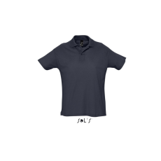 SOL'S SUMMER II rövid ujjú férfi galléros piké pamut póló SO11342, Navy-S