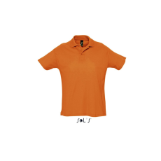 SOL'S SUMMER II rövid ujjú férfi galléros piké pamut póló SO11342, Orange-S