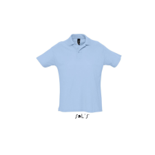 SOL&#039;S SUMMER II rövid ujjú férfi galléros piké pamut póló SO11342, Sky Blue-XL férfi póló