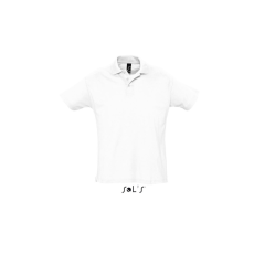 SOL'S SUMMER II rövid ujjú férfi galléros piké pamut póló SO11342, White-L