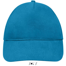 SOL'S tépőzáras 5 paneles pamut baseball sapka SO88110, Aqua-U munkaruha