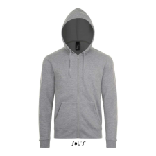 SOL'S unisex cipzáras kapucnis pulóver SO01714, Grey Melange-XL női pulóver, kardigán