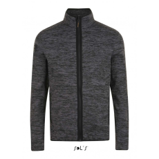 SOL'S Uniszex kabát SOL'S SO01652 Sol'S Turbo - Knitted Fleece Jacket -3XL, Dark Grey/Black