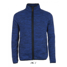 SOL'S Uniszex kabát SOL'S SO01652 Sol'S Turbo - Knitted Fleece Jacket -M, Bugatti Blue/Navy Pro