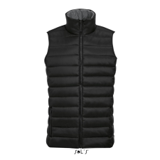 SOL'S WAVE könnyű bélelt férfi steppelt mellény SO01436, Black-2XL férfi mellény