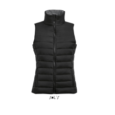 SOL'S WAVE könnyű bélelt Női steppelt mellény SO01437, Black-S női mellény