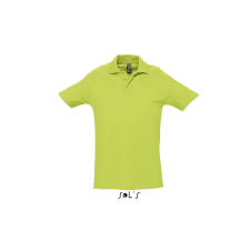 SOL&#039;S WINTER II rövid ujjú három gombos férfi galléros pamut piké póló SO11362, Apple Green-XL férfi póló