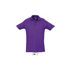SOL'S WINTER II rövid ujjú három gombos férfi galléros pamut piké póló SO11362, Dark Purple-2XL