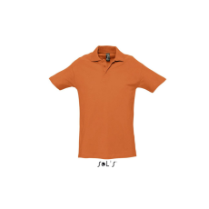 SOL'S WINTER II rövid ujjú három gombos férfi galléros pamut piké póló SO11362, Orange-XL