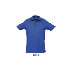 SOL'S WINTER II rövid ujjú három gombos férfi galléros pamut piké póló SO11362, Royal Blue-XL