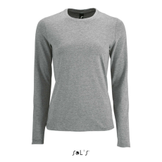  SOL&- 039;S IMPERIAL Női hosszú ujjú környakas pamut póló SO02075, Grey Melange-S