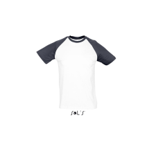 SOL'S Funky - férfi 2 színű raglán ujjú póló (fehér/piros, 2XL) munkaruha