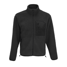 SOL'S Fury - zipzáros pulóver (carbon grey/black, XL) munkaruha