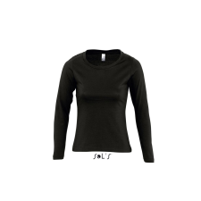 SOL'S Majestic - női környakú hosszú ujjú póló (deep black, XL) munkaruha
