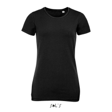 SOL'S Millenium Women - környakú póló (deep black, L) munkaruha