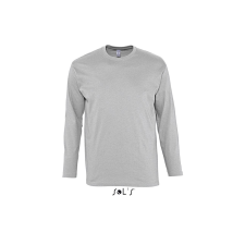 SOL'S Monarch - férfi környakú hosszú ujjú póló (grey melange, 2XL) munkaruha