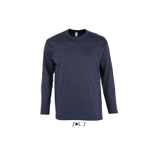 SOL'S Monarch - férfi környakú hosszú ujjú póló (navy, XL) munkaruha