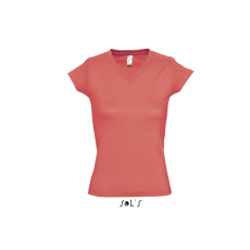 SOL'S Moon - női v-nyakú póló (red, XL)