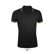 SOL'S Pasadena Men - galléros póló (fekete/fehér, 3XL) munkaruha