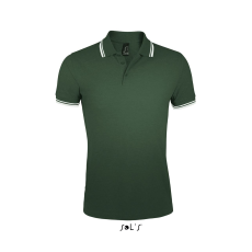 SOL'S Pasadena Men - galléros póló (forest green/white, M)